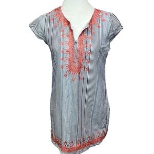 Rapsodia Striped Embroidered Dress